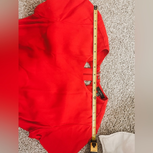 AFRM red rayon crepe dress with lattice back detail | Sz M - Picture 4 of 10